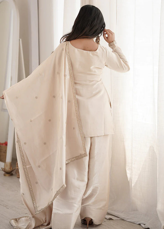 Offwhite Embroidered Salwar Suit