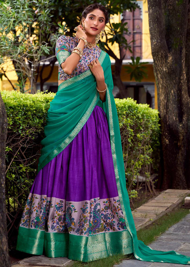 Purple Embroidered Lehenga Choli