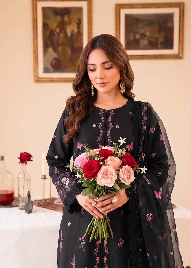 Faiza Faisal | Fnf Prints 2 - Floral Noir