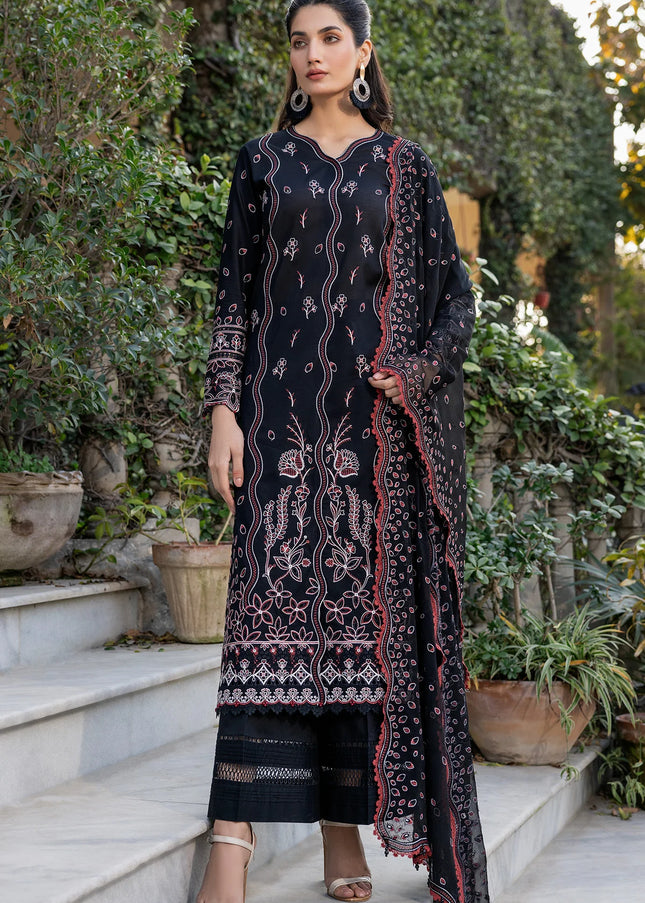 Farasha | Summer Weaves Embroidered Lawn'25 - Black Rose
