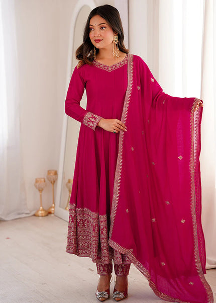 Pink Embroidered Anarkali