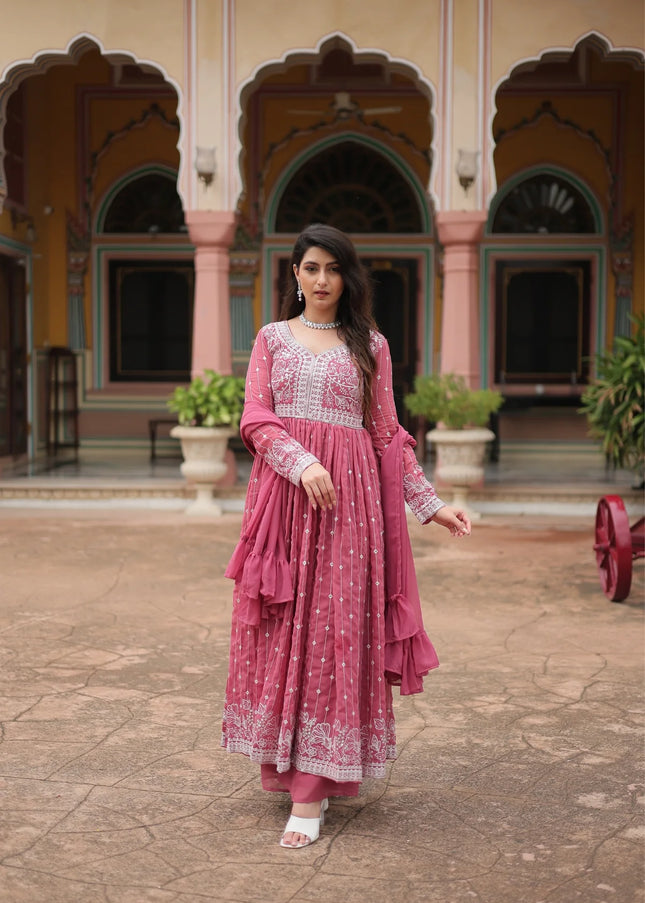 Georgette Embroidered Sharara Suit Series