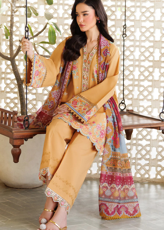 Farasha | Summer Weaves Embroidered Lawn'25 - Golden Bloom