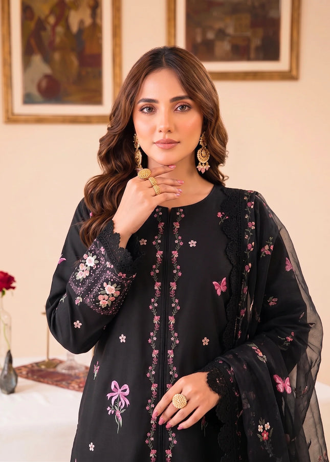 Faiza Faisal | Fnf Prints 2 - Floral Noir