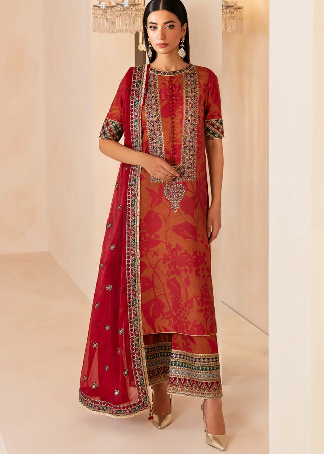 Jazmin | Premium Embroidered Raw Silk UR-7044