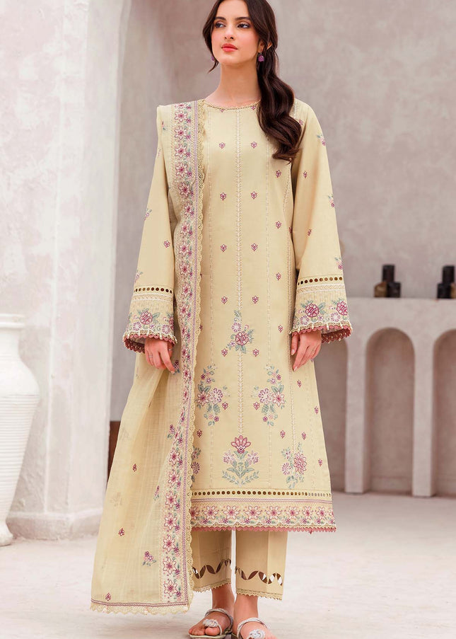 Farasha | Bahaar Embroidered Lawn'25 - Surreal Beige