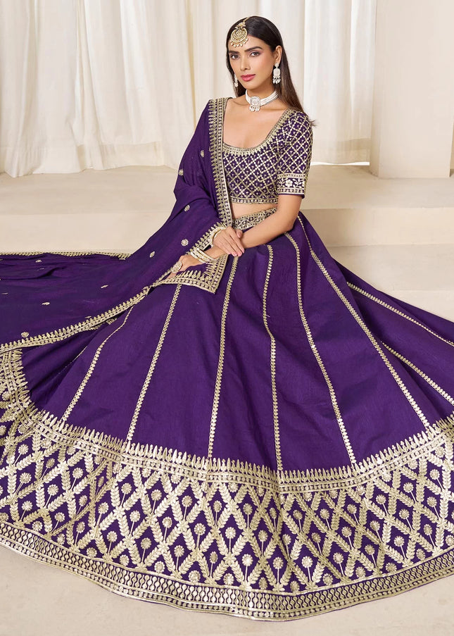 Purple Embroidered Lehenga Choli