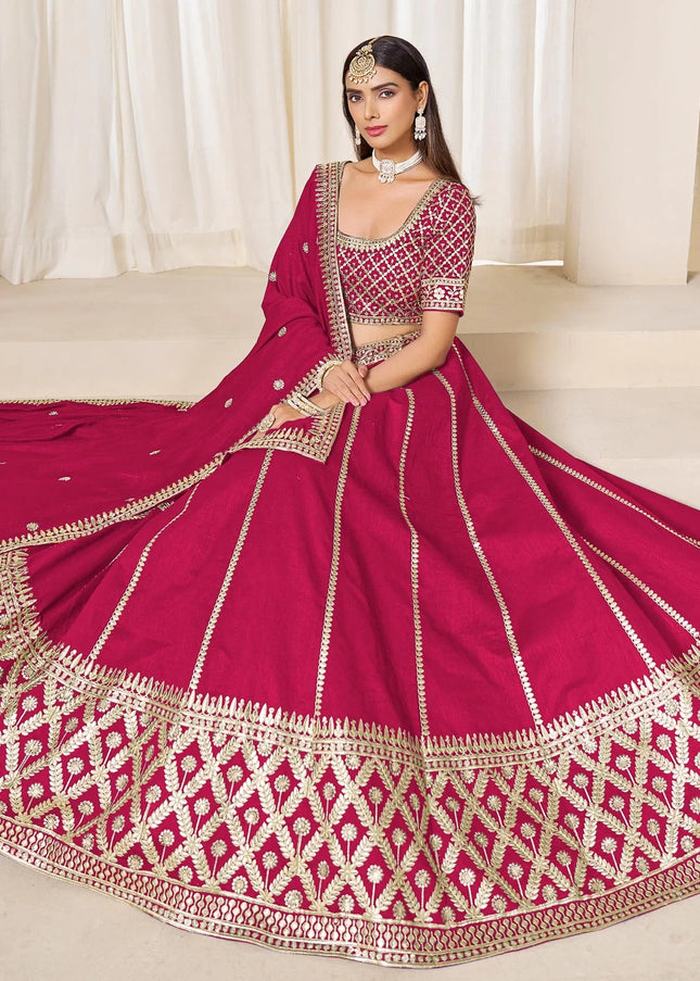 Pink Embroidered Lehenga Choli