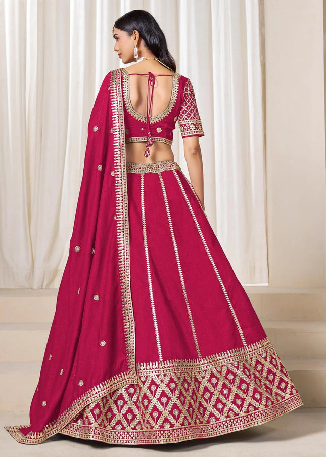 Pink Embroidered Lehenga Choli