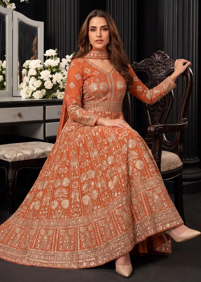 Georgette Embroidered Anarkali Gown Series