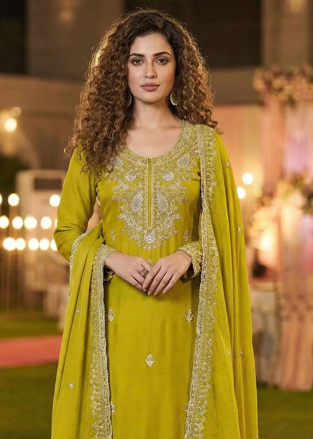 Silk Embroidered Pant Style Suit Series