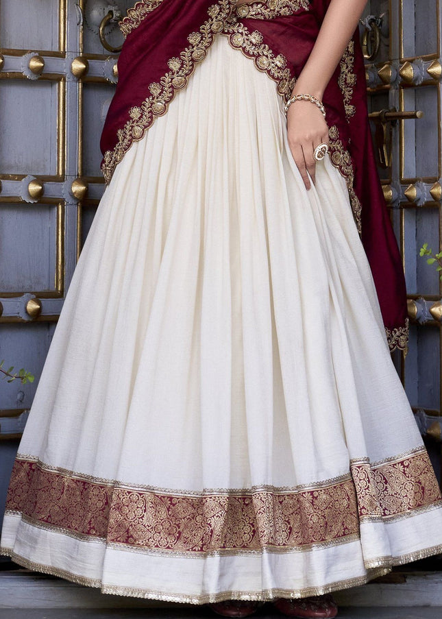 Offwhite Embroidered Lehenga Choli