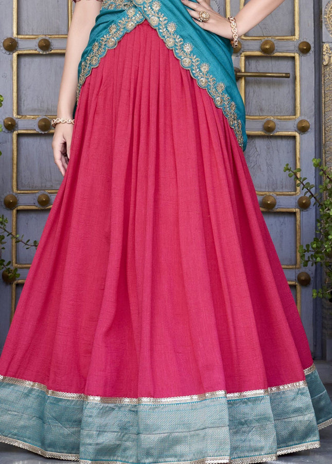 Pink Embroidered Lehenga Choli