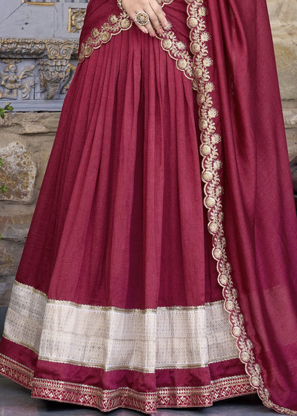 Maroon Embroidered Lehenga Choli