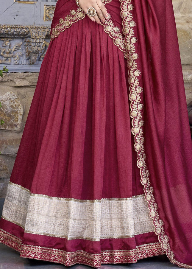 Maroon Embroidered Lehenga Choli