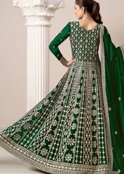 Green Embroidered Anarkali