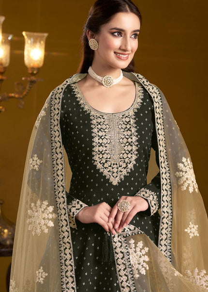 Black Embroidered Anarkali