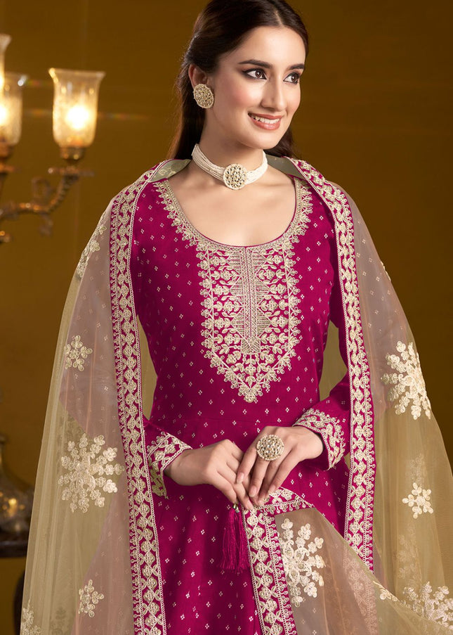 Pink Embroidered Anarkali