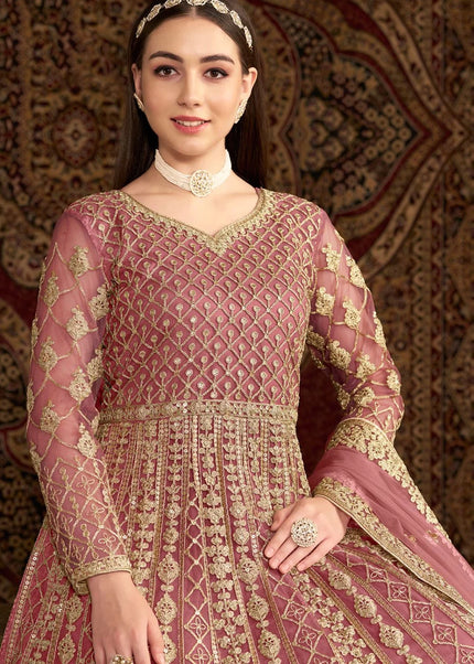 Pink Embroidered Anarkali