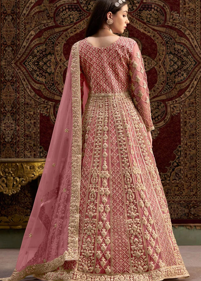 Pink Embroidered Anarkali