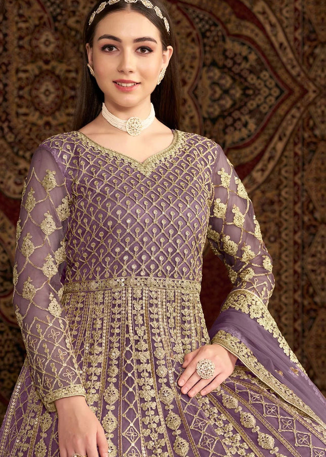 Lavender Embroidered Anarkali