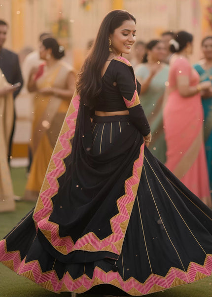 Black Embroidered Lehenga Choli