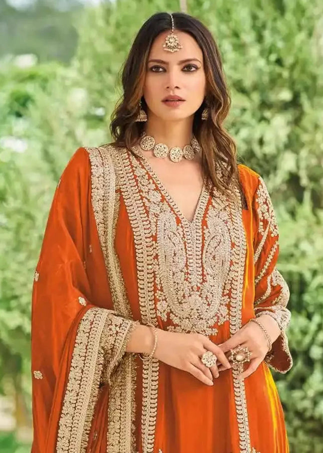 Chinnon Embroidered Sharara Suit Series