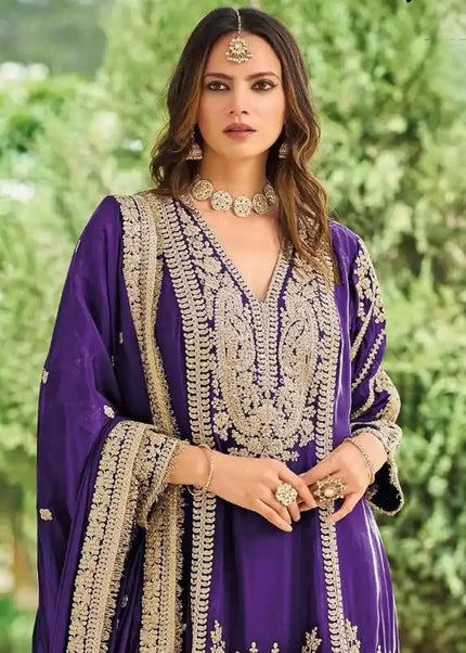 Chinnon Embroidered Sharara Suit Series