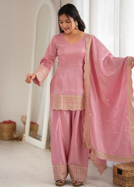 Pink Embroidered Salwar Suit
