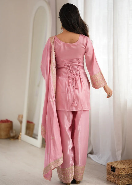 Pink Embroidered Salwar Suit