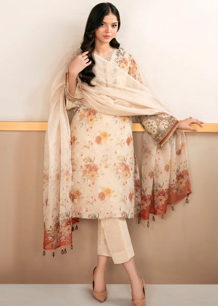 Baroque | Print Embroidered Cotton Net UF4034