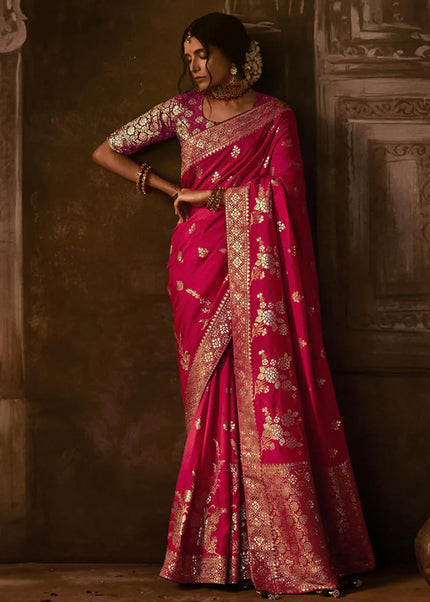 Red Embroidered Wedding Saree