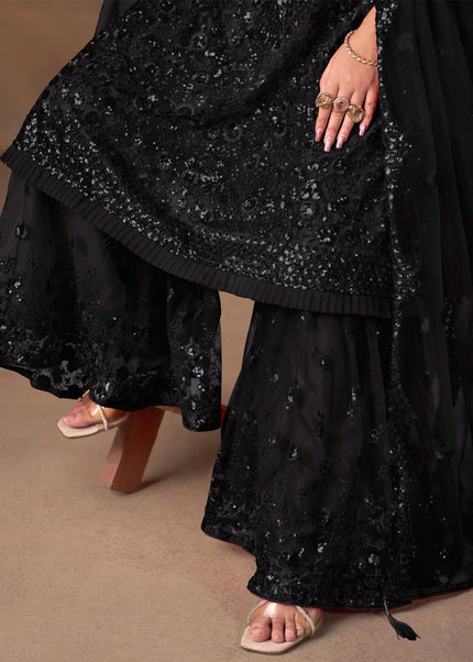 Net Embroidered Gharara Suit Series