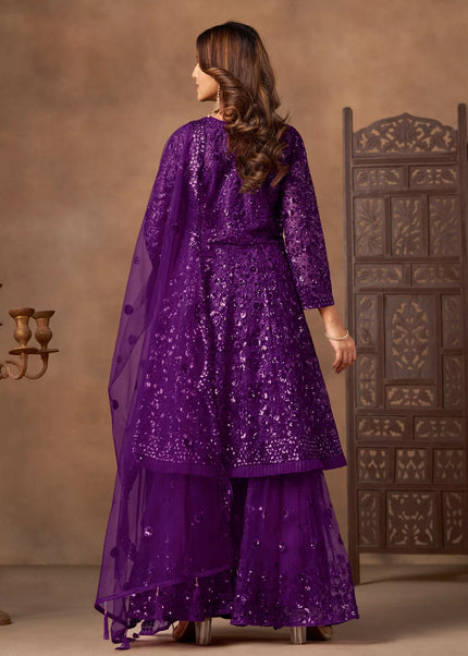 Net Embroidered Gharara Suit Series