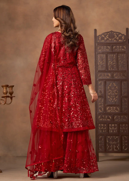Net Embroidered Gharara Suit Series