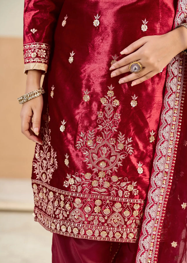 Velvet Embroidered Pant Style Suit Series