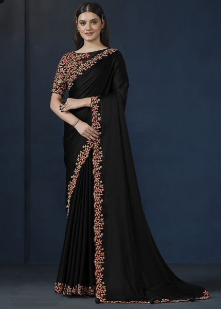 Black Embroidered Wedding & Festive Saree