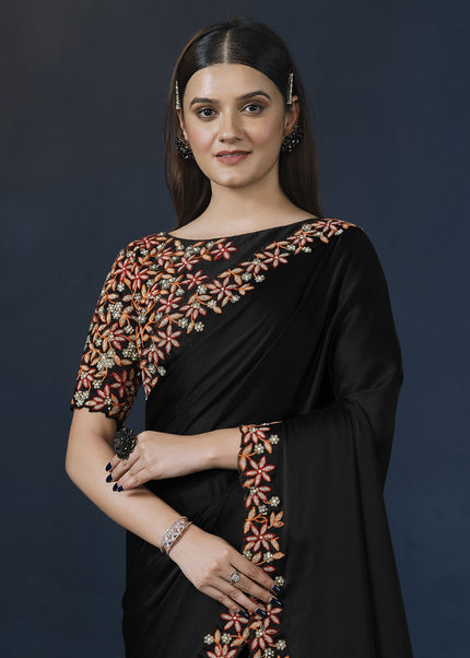 Black Embroidered Wedding & Festive Saree