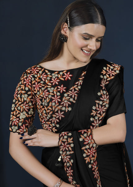 Black Embroidered Wedding & Festive Saree