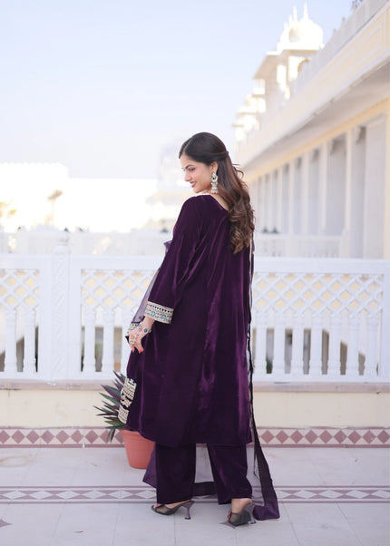 Velvet Embroidered Pant Style Suit Series