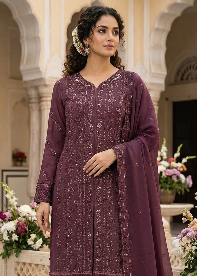 Georgette Embroidered Pant Style Suit Series