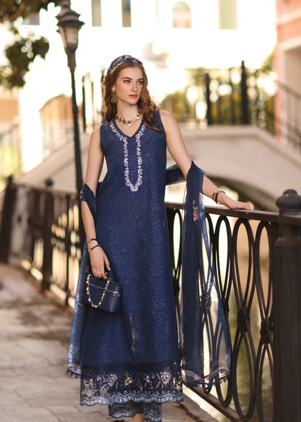 Noor By Saadia Asad | Noor Eid Luxury  Printskhaas '26 - Imperial Blue