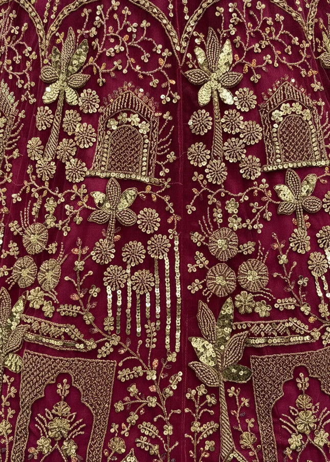 Maroon Embroidered Lehenga Choli