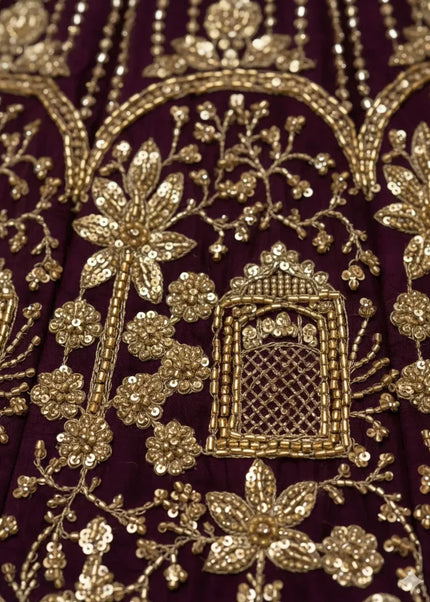 Purple Embroidered Lehenga Choli