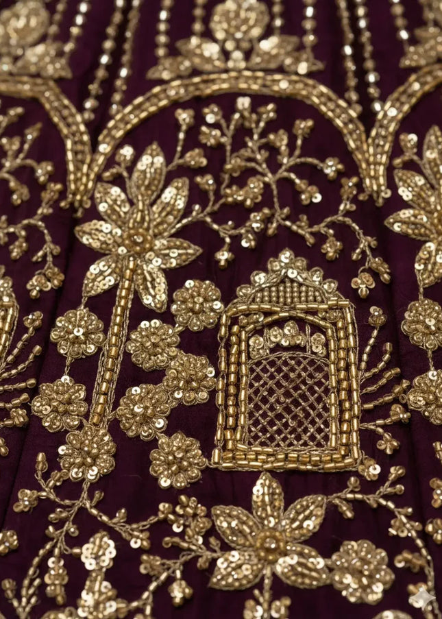 Purple Embroidered Lehenga Choli