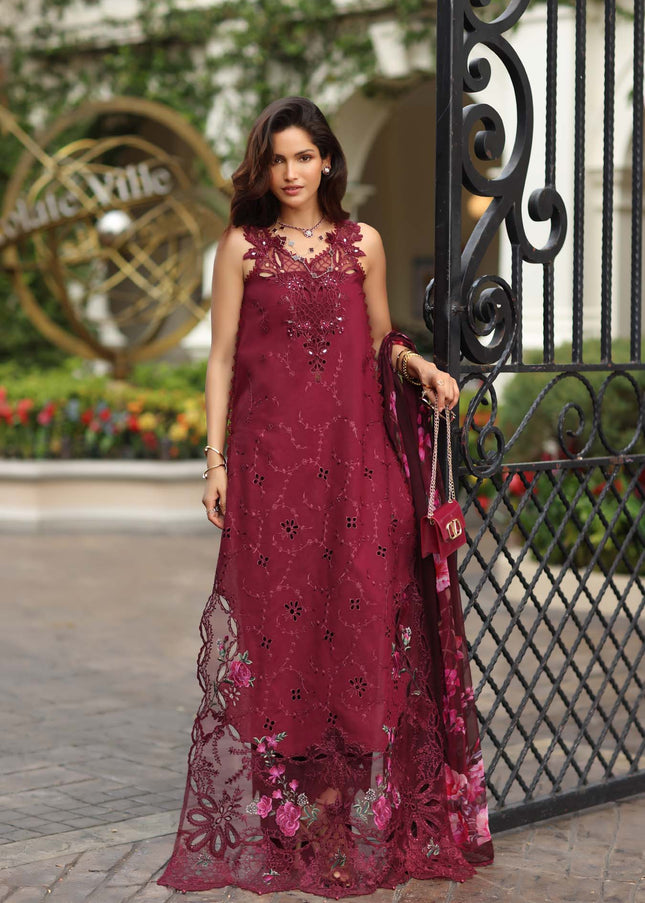 Noor By Saadia Asad | Noor Luxe Chikankari '26 - Bordeaux