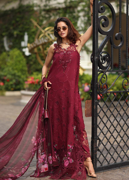 Noor By Saadia Asad | Noor Luxe Chikankari '26 - Bordeaux