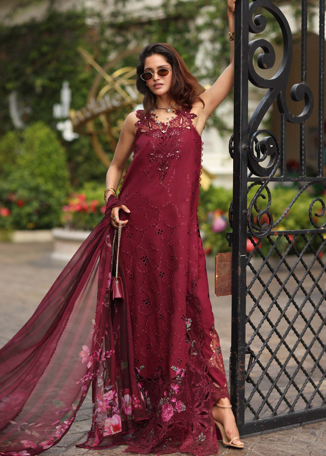 Noor By Saadia Asad | Noor Luxe Chikankari '26 - Bordeaux