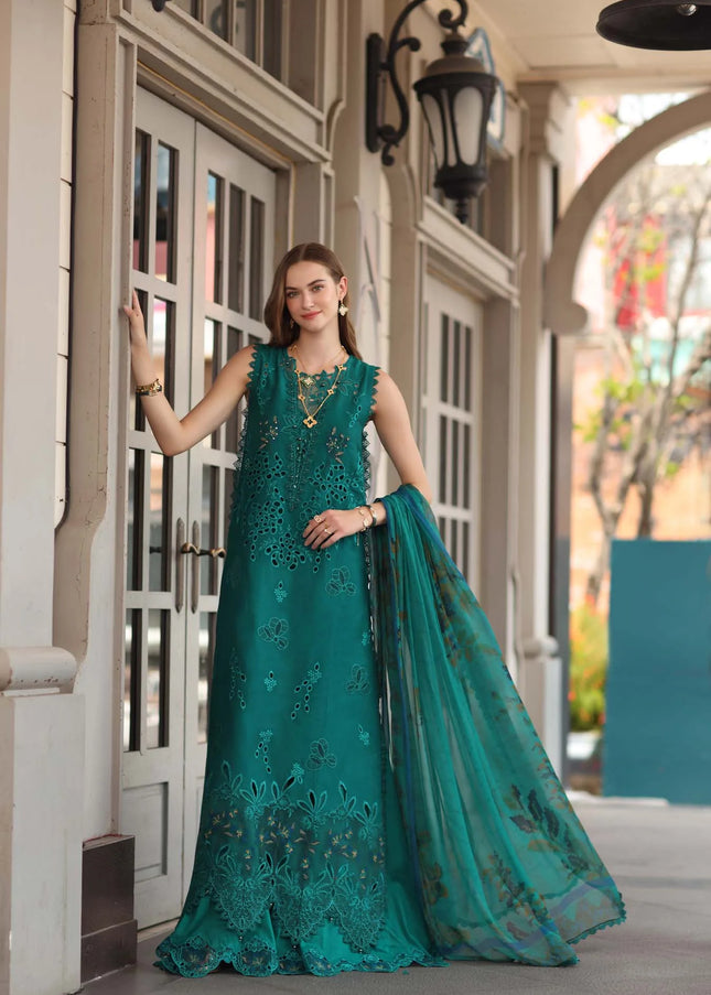 Noor By Saadia Asad | Noor Luxe Chikankari '26 - Malachite Green