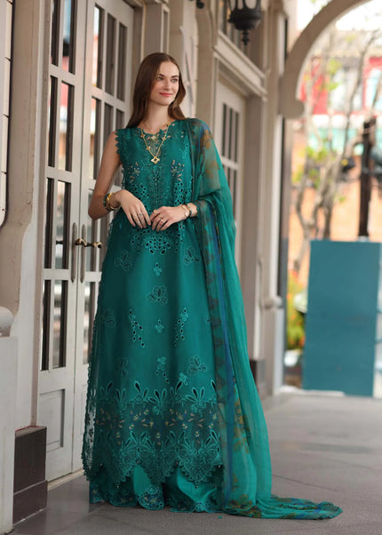 Noor By Saadia Asad | Noor Luxe Chikankari '26 - Malachite Green